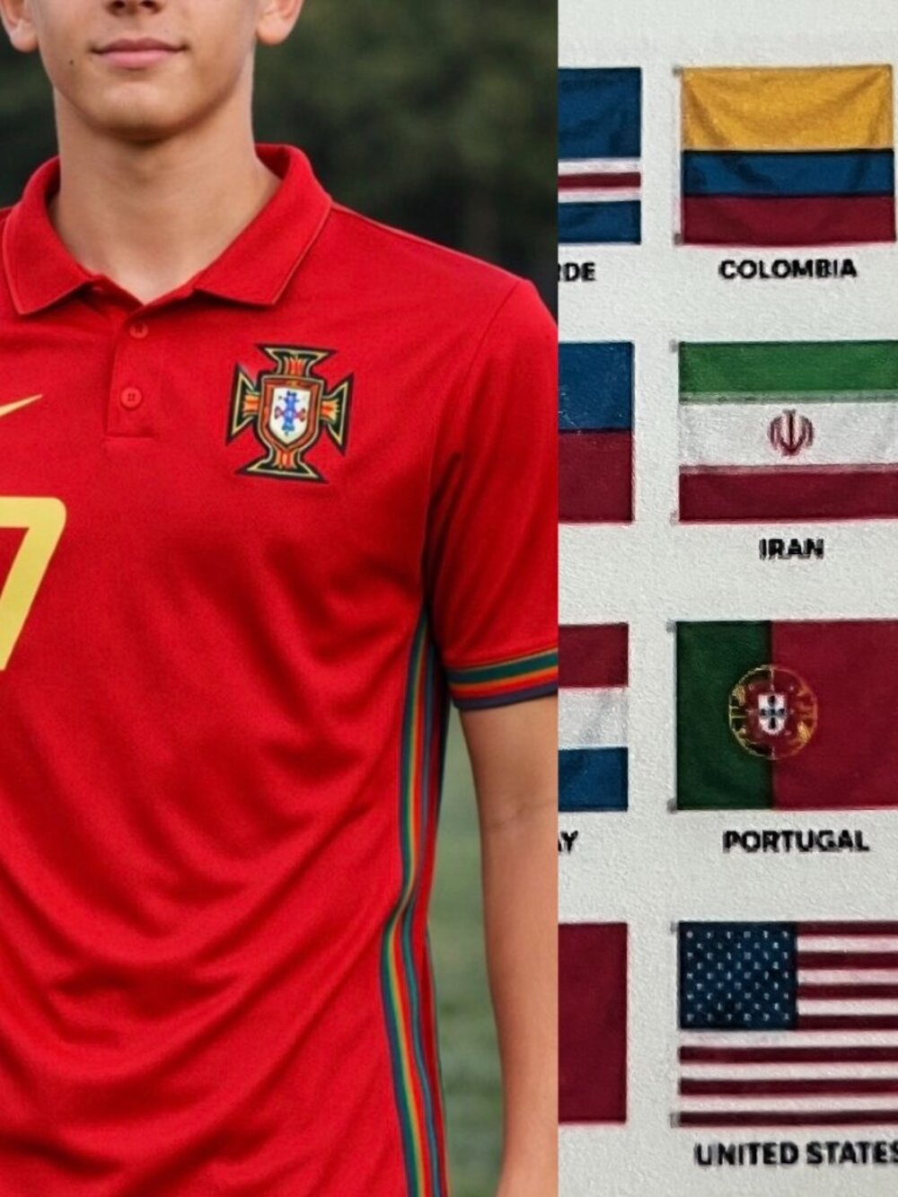 NIKE DRI FIT Portugal National Team Soccer Shirt YOUTH Size XL Ronaldo #7 *READ